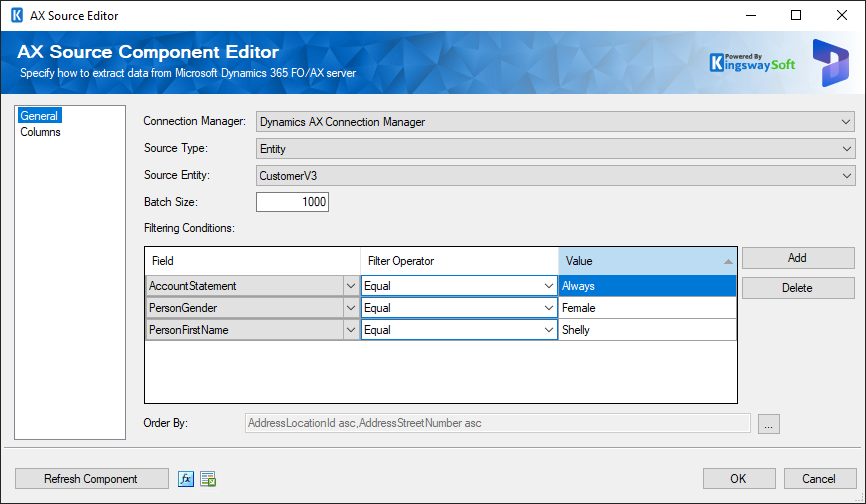 AX Source Component - OData